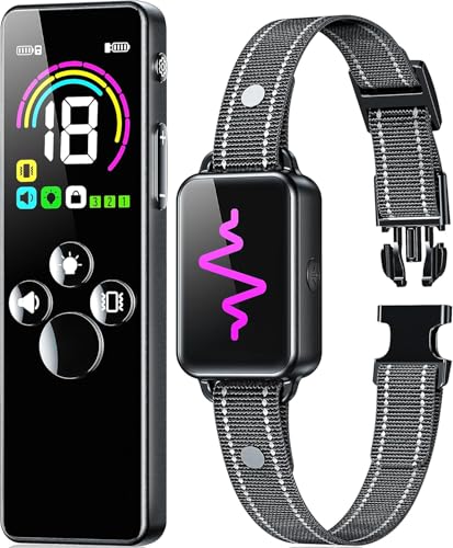 Dog Training Collar with Remote, Ycoev Dog Training Collar IP67 Waterproof, Training Collar for Large Medium Small Dogs, Rechargeable E-Collar for Dogs with 4 Modes Beep, Vibration (Black)