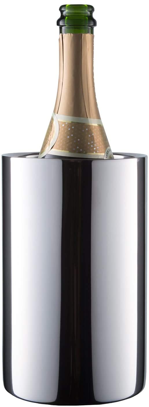 U-HOOME Wine Chiller Bucket Stainless Steel Double Wall White Wine Bottle Cooler Bucket, Elegant Insulated Champagne Beer Ice Bucket