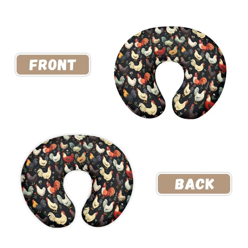 Daulesho Farm Rooster Nursing Pillow Cover for Girls, Cartoon Chicken Animal Breastfeeding Newborn Soft Comfort Pillowcase Oil Painting Hen Nursing Pillow Original Support Cover