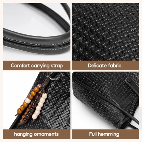 epicyoyagi Vegan Leather Handbag for Women, Lightweight Boho Purse for Travel Dates Outing — view 4