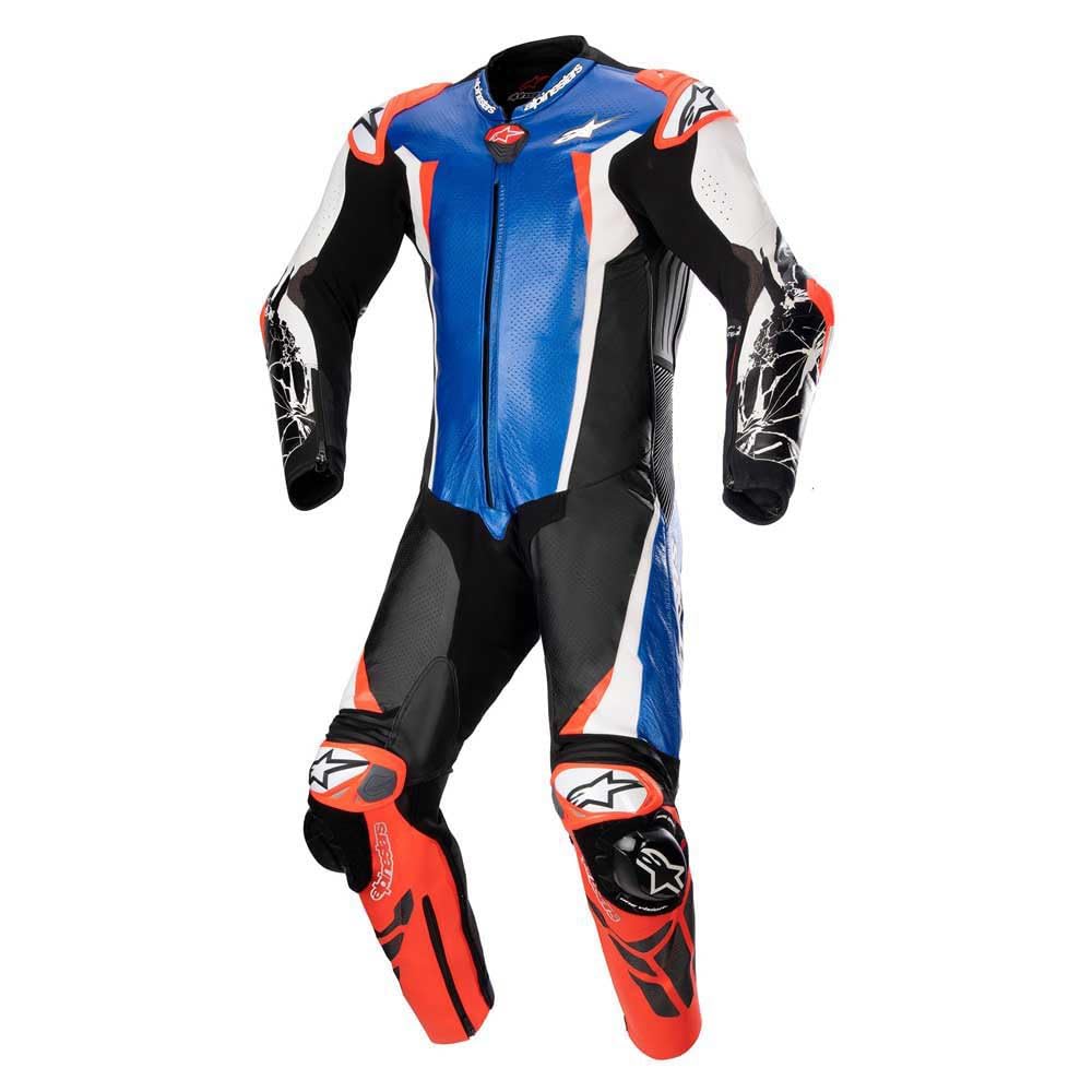 Alpinestars Absolute V2 One-Piece Leather Suit (48) (BLACK/BLUE/WHITE/RED)