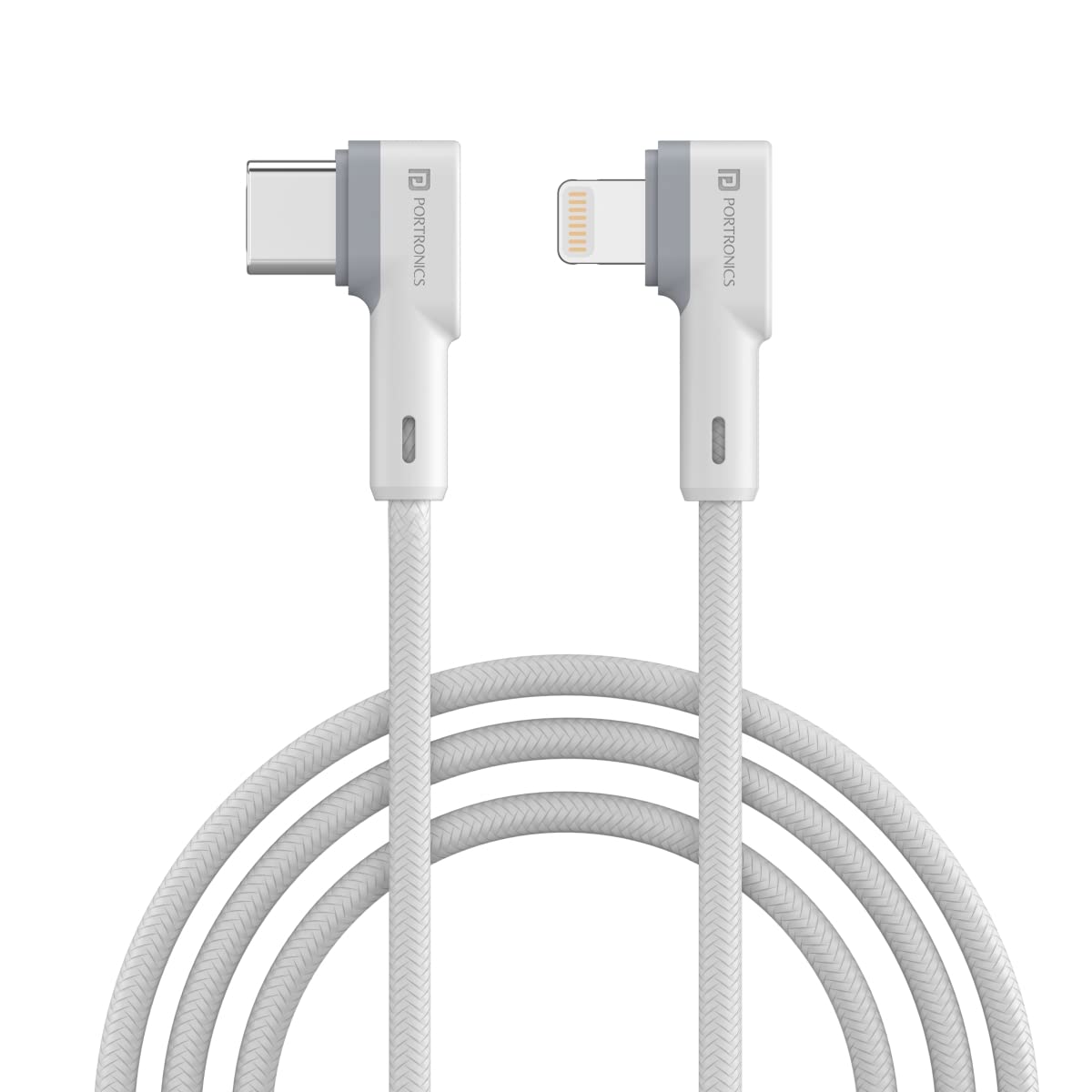 Portronics Konnect L 20W PD Quick Charge Type-C to 8-Pin USB Mobile Charging Cable, 1.2M, Tangle Resistant, Fast Data Sync(White) (B09Q8W7NDS) Amazon Price History, Amazon Price Tracker