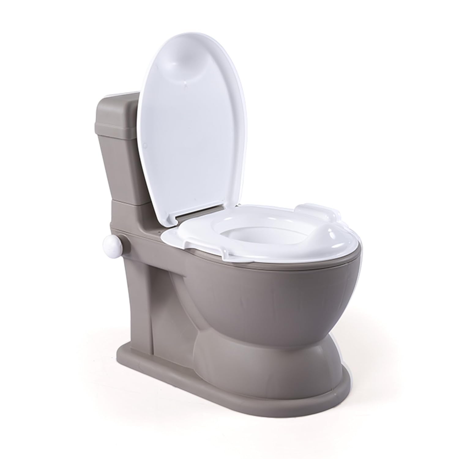 Dolu Nuve Educational XL Potty with Flip-Top Lid, Toilet Paper Holder & Removable Inner Chamber Ensures Easy Clean Up, Children 18 Months & Up, Grey