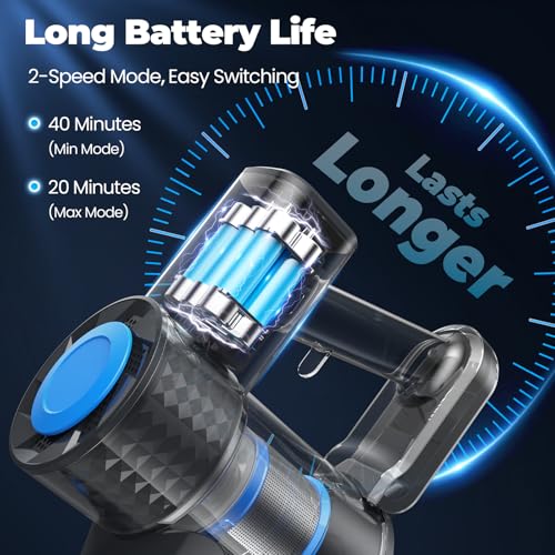 Image of Cordless Vacuum Cleaner, Powerful Lightweight Stick Vacuum with Self-Standing, Anti-Tangle, 8-in-1 Rechargeable Vacuum Cleaners for Home, Hardwood Floors, Carpet, Pet Hair