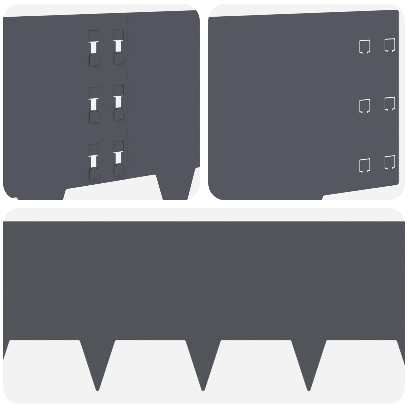 Obramowanie trawnika, 20 sztuk, 100 x 30 cm, stalowe, antracytowe, odporne na warunki atmosferyczne, elastyczne obramowanie rabatek do solidnego użytku na zewnątrz