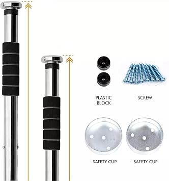 Leyaton 100-150 M Chrome Door Bar Hallway Pull-Up Barfix Barfix Sports Equipment Iron Pull-Up Rod