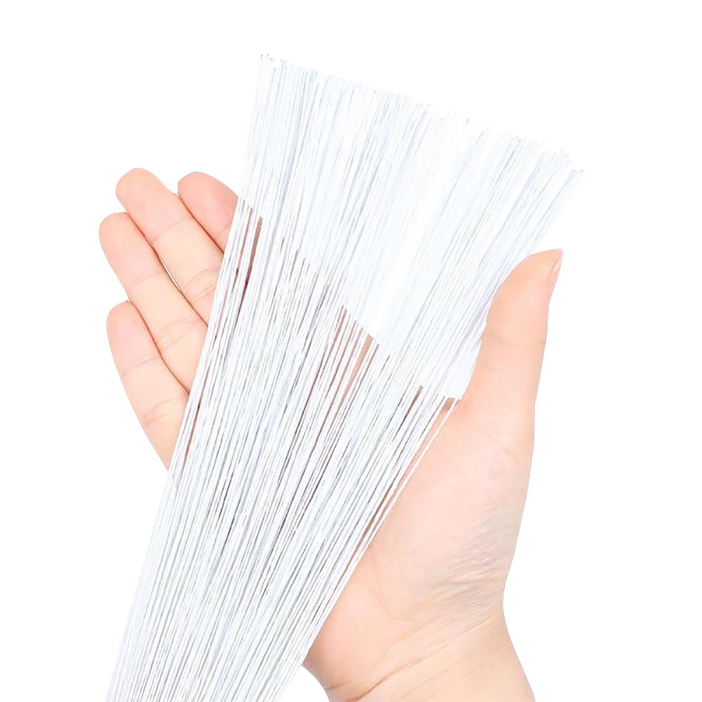 Hugede 26 Gauge White 200 Pcs 40Cm Floral Stem Wires Artificial Flower Wires Christmas Wreath Wires Florist Craft Wires Paper Wrapped Wires For Diy Craft
