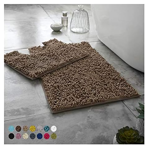 Lions Luxury 2 Piece Non-Slip Bath Mat Set Cover