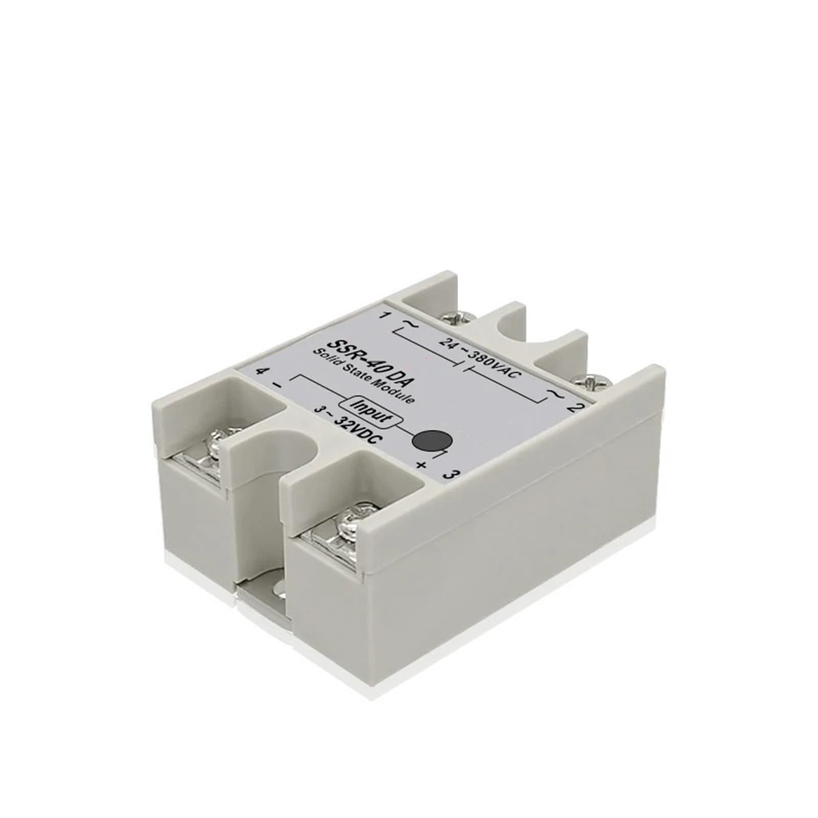 Relais statique monophasé commande CC CA SSR-40DA coque blanche