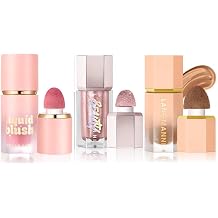 URQT Highly Pigmented Liquid Contour - Built-in Sponge Tip Sculpted Complexion Wand With Long Lasting Natural Buildable Highlighters and Bronzer (Contour+Blush+Highlighter)
