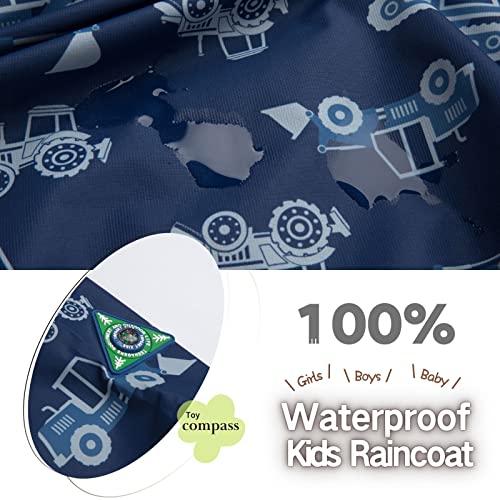 Image of Boys Rain Jacket with Detachable Hood Lightweight Raincoats for Kids