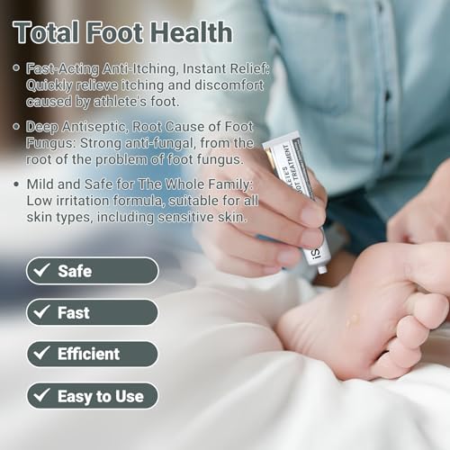 Image of ishancare Extra Strength Antifungal Foot Cream (0.7oz) - Natural Herbal Treatment for Athlete's Foot - Relieves Itching, Burning, Cracking & Fungal Infections
