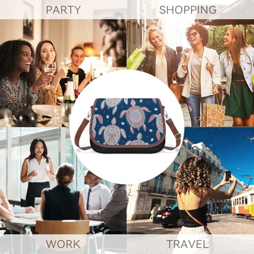 Sac messager imperméable à motif de tortues pour femme active