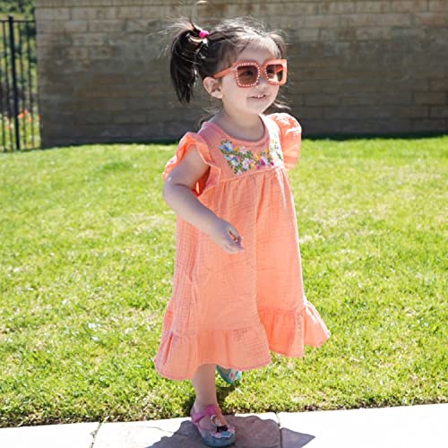 HINTINA Toddler Little Girl Mexican Ethnic Embroidery Floral Dress Sleeveless Sundress3