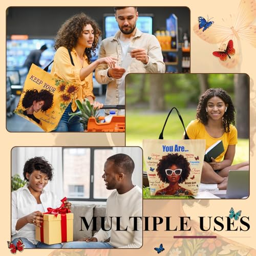 4/8 Piezas Bolsos Tote Grandes para Mujer Afroamericana miniatura 6