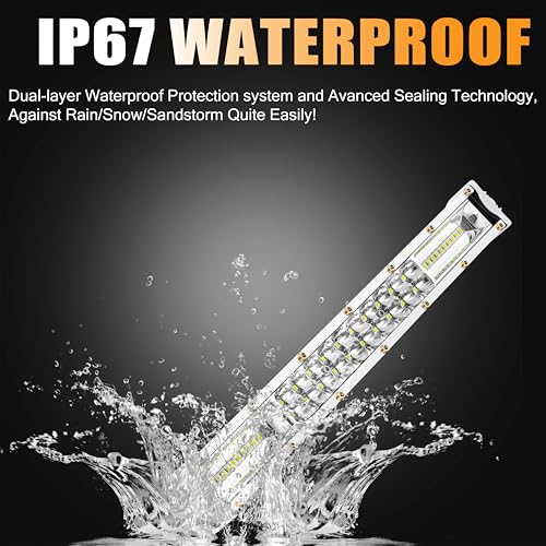 Image of Marine Light Bar, Boat LED Light Bar 12 Inch 60W 6000lm Light pods Waterproof 12V 24V Flood Light for Offroad ATV UTV RV RZR Truck Tractor Trailer Yacht Fishing Driving Barra, 1 Pack White Lightbar