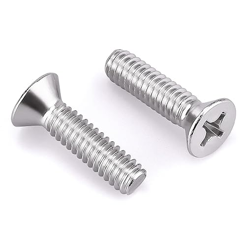 Miniatura 9 de Tornillos de máquina de cabeza avellanada plana de 14-20 x 34", Phillips Drive, acero inoxidable 304 18-8, rosca completa, rosca gruesa UNC, 25 PCS