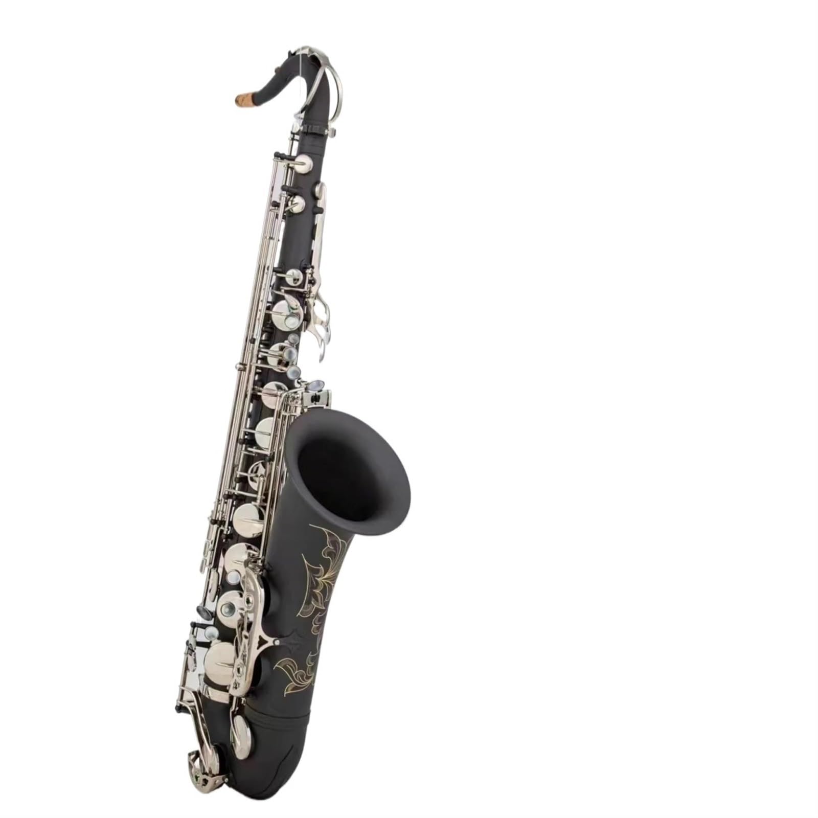 Saksofon Tenorowy Bb Tune Czarny Matowy Nikiel Instrument Dęty Drewniany Z Akcesoriami Do Futerału profesjonalny Saksofon (Color : Leather bag)