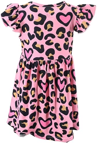 Image of Unique Baby Girls' Short Sleeve Everyday Printed Dresses for Kid and Toddler, Sizes 2T-12Y