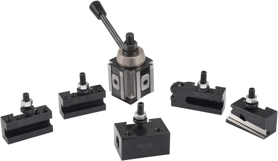 sthus AXA Size 250-100 Set Piston Type Quick Change Tool Post Set for Lathe 6-12" USA
