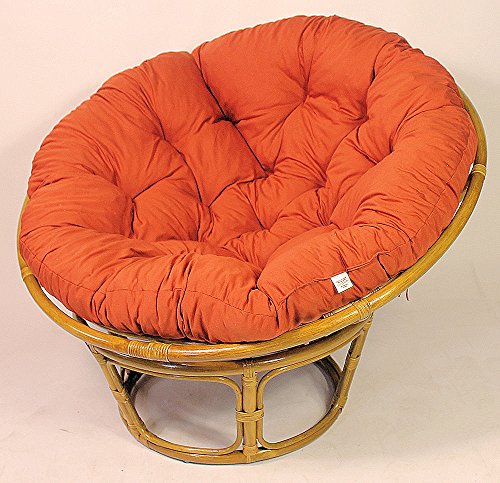 Rattan Papasan Sessel inkl. hochwertigen Polster, D 110 cm, Fb. Honig,...