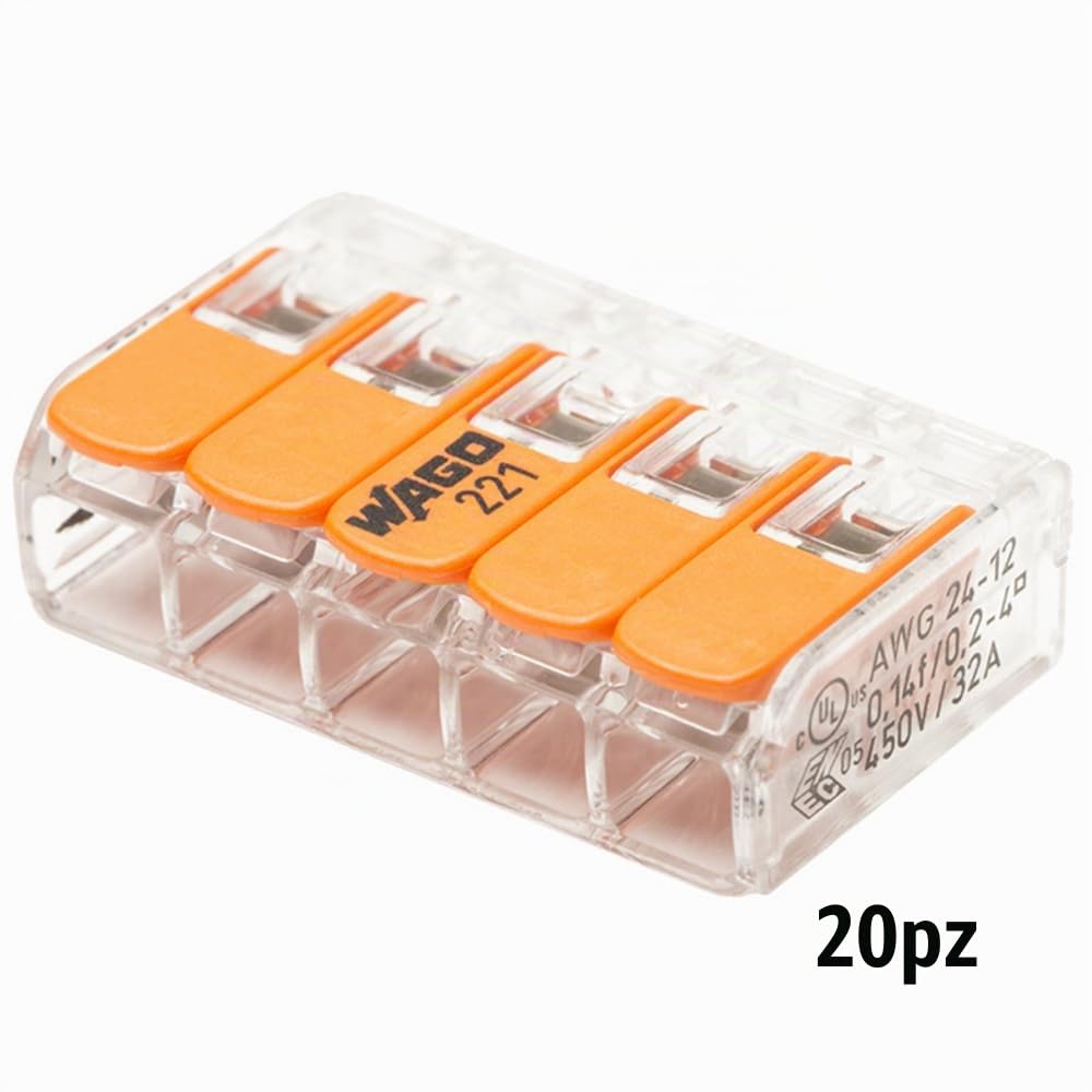 WAGO - S221 100 morsetti per connessione rapida 2,3 e 5 entrate per fili flessibili e rigidi