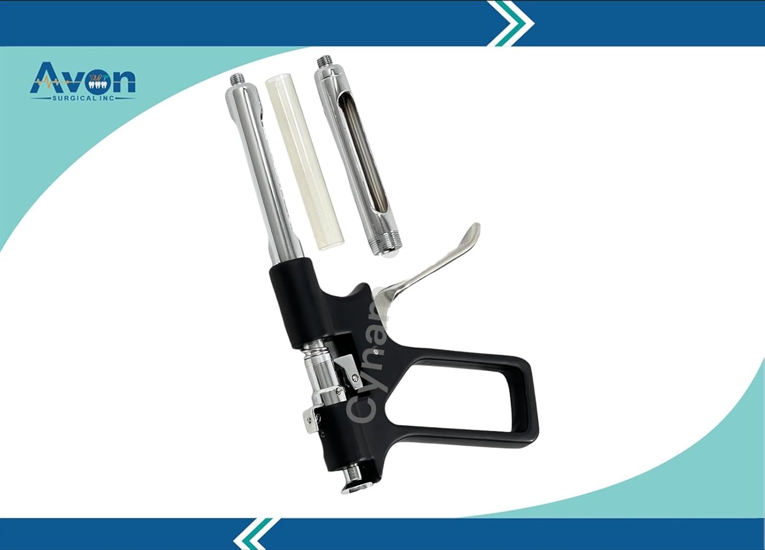 Set of 2 Intraligamental Gun Type Syringes with 1.8mL Solution Capacity - Dental Anesthetic Syringe Stainless Steel Autoclave-Safe