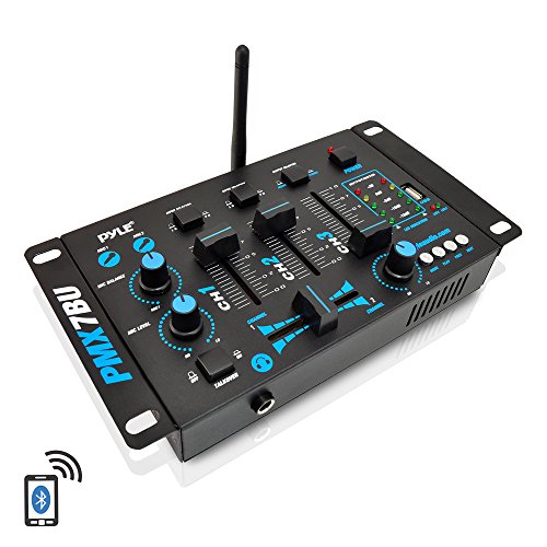 Wireless DJ Audio Mixer - 3 Channel Bluetooth Compatible DJ Controller Sound Mixer