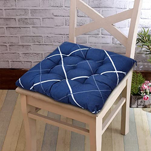 Image of COZY FURNISH Microfiber Cotton Chair Pads with Four Corner Ties 16x16(Inches) 41X41(CM) Square, Pack of 2 | Extra-Comfortable & Soft Seat Cushions | Ergonomic Pillows (White;Yellow)