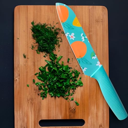 Image of Knife Set for Kitchen Professional 3 Pieces High Carbon Stainless Steel Colour Printed Coated Chef Knife I Utility Knife I Sontuku Knife I Kitchen Knives with Ergonomic Handle(Blue)