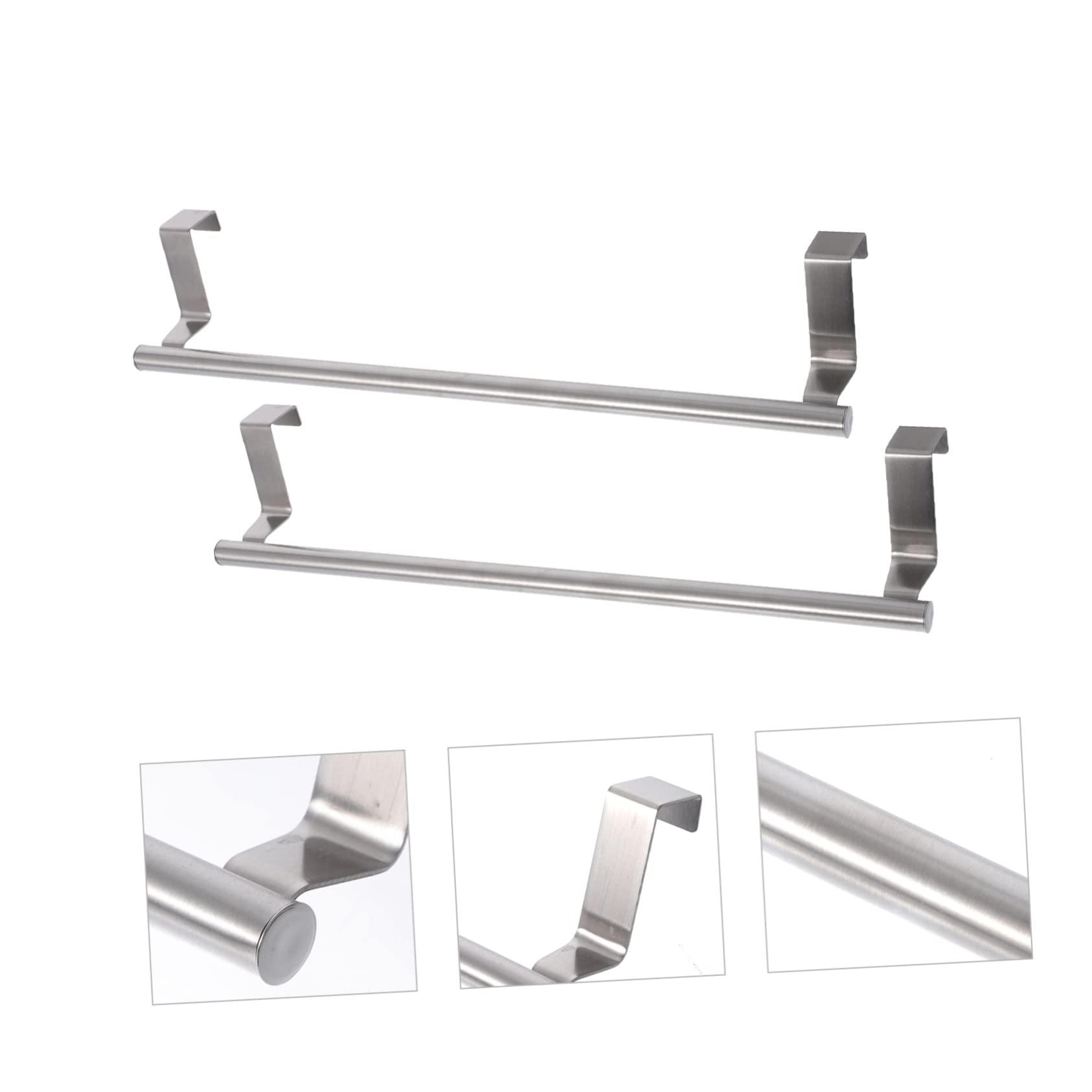 Paquete De 6 Toalleros para Puerta, Toallero De Pared, Perchero De Acero Inoxidable, Toallero para Puerta, Toallero De Pared, Toallero Versátil,Steel Colorx2pcs-36X6.5X6.5CMx2pcs