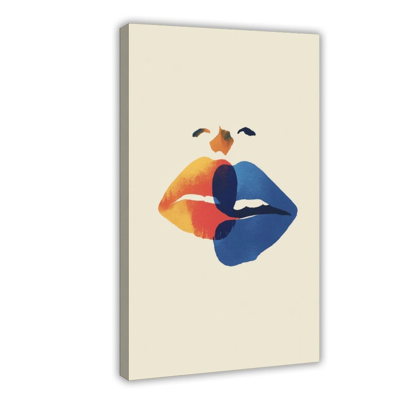 Ywtjax Frame-Style Abstract Lips Poster Canvas Poster For Bedroom Decor Gift