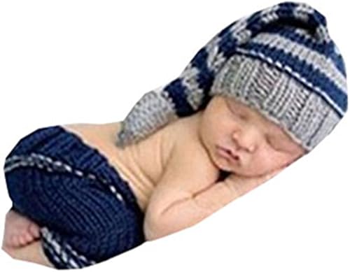 Accesorios de fotografía para recién nacidos, trajes de punto para bebé, niño, niña, sombrero de ganchillo, pantalones, accesorios para sesión de