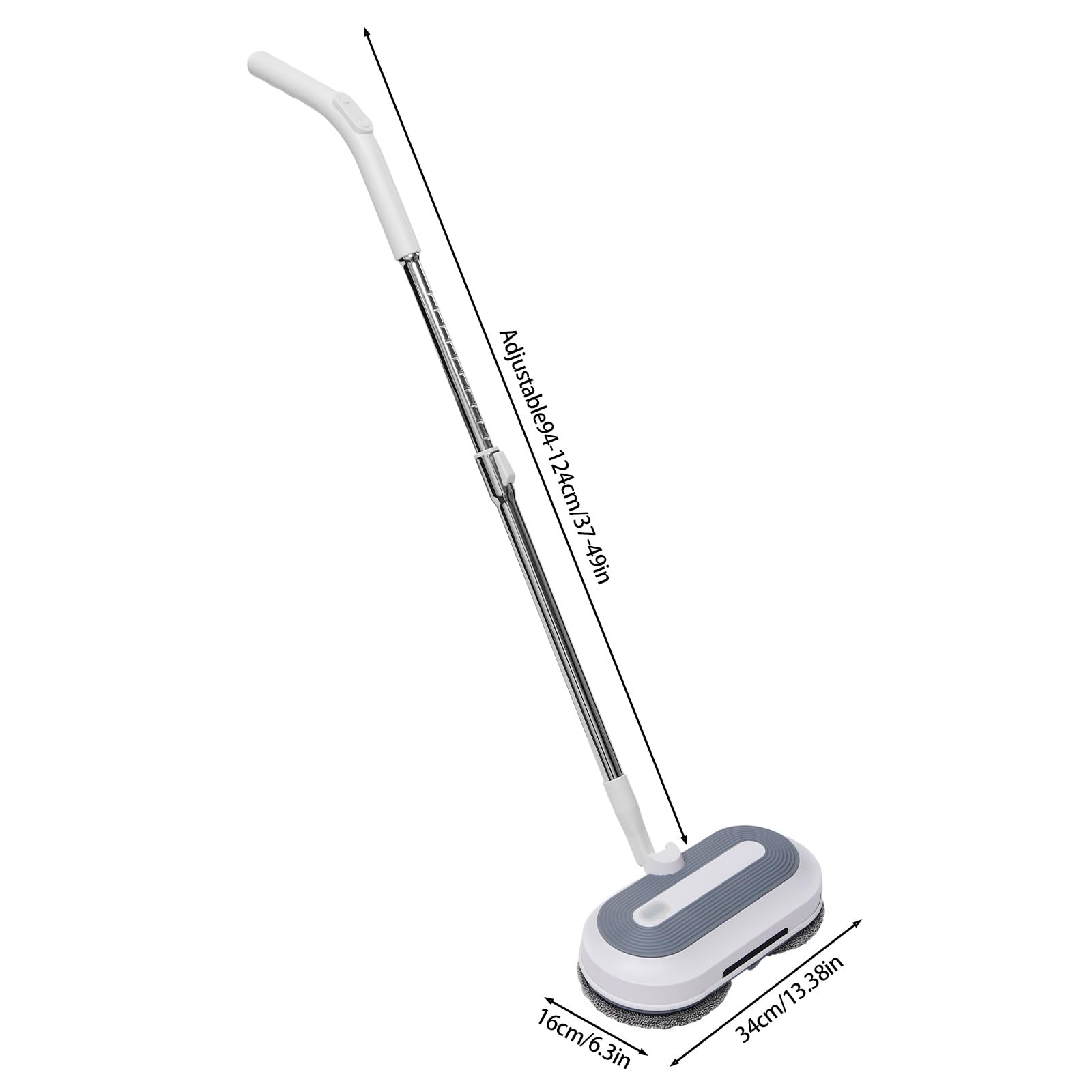 Mopa eléctrica inalámbrica con función de pulverización | Cabezal giratorio flexible de 180°, motor doble de 30 W, tiempo de funcionamiento de 40 minutos, iluminación LED, limpiador de suelos ligeros