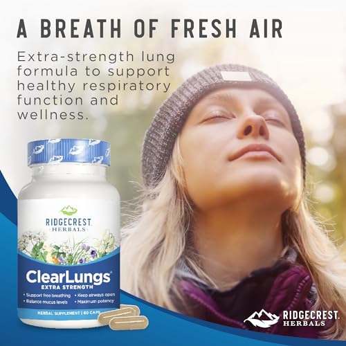 image for RidgeCrest Herbals ClearLungs Extra Strength, Natural Lung, Nasal Heal