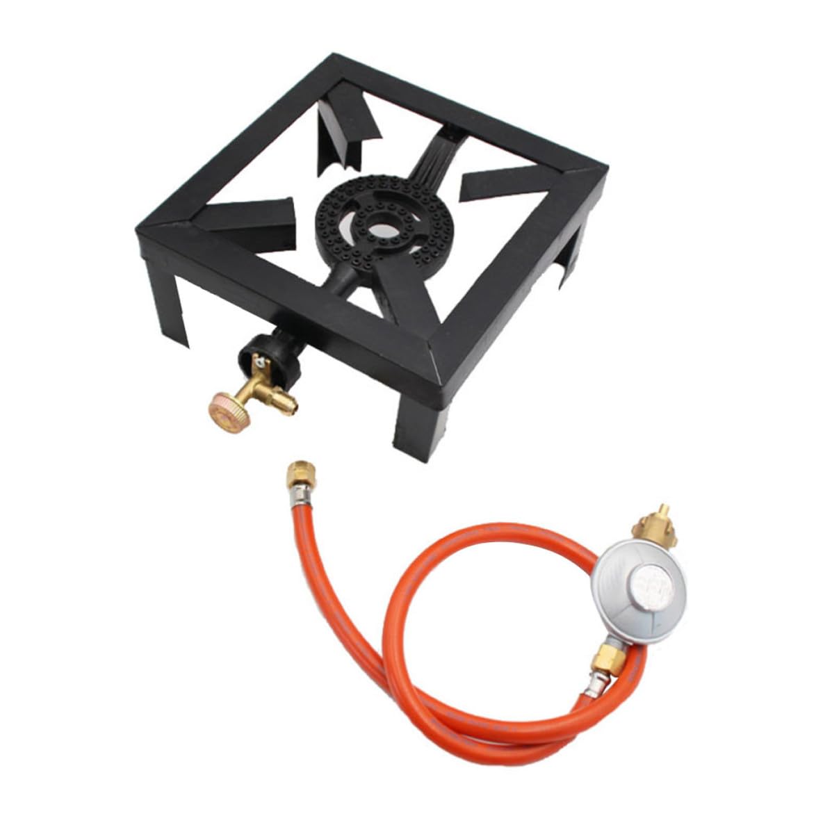 Brûleur en fonte portable pour barbecue en plein air et repas de camping conviviaux