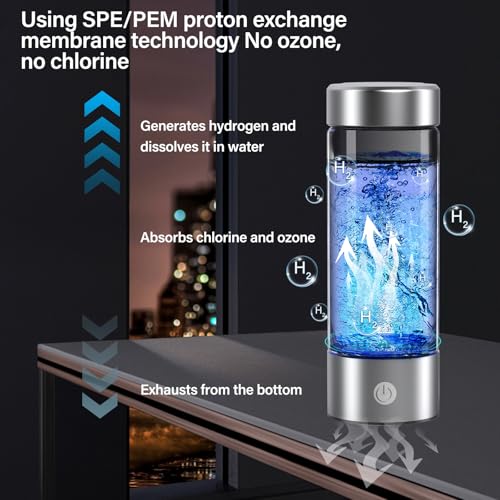 BEVECK 14 oz Portable Hydrogen Water Bottle Generator with PEM-SPE Technology, USB Rechargeable Hydrogen Water Ionizer Cup, Produces up to 3000 ppb Hydrogen in 3 Minutes for Home, Gym, Office & Travel - Image 6