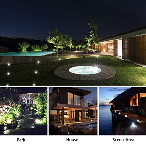 Sanming Outdoor Solar Ground Lights,8 LED Garden Pathway Outdoor In-Ground Lights Waterproof for Patio Yard Driveway Landscape Lighting Walkway Lights（4 pack）