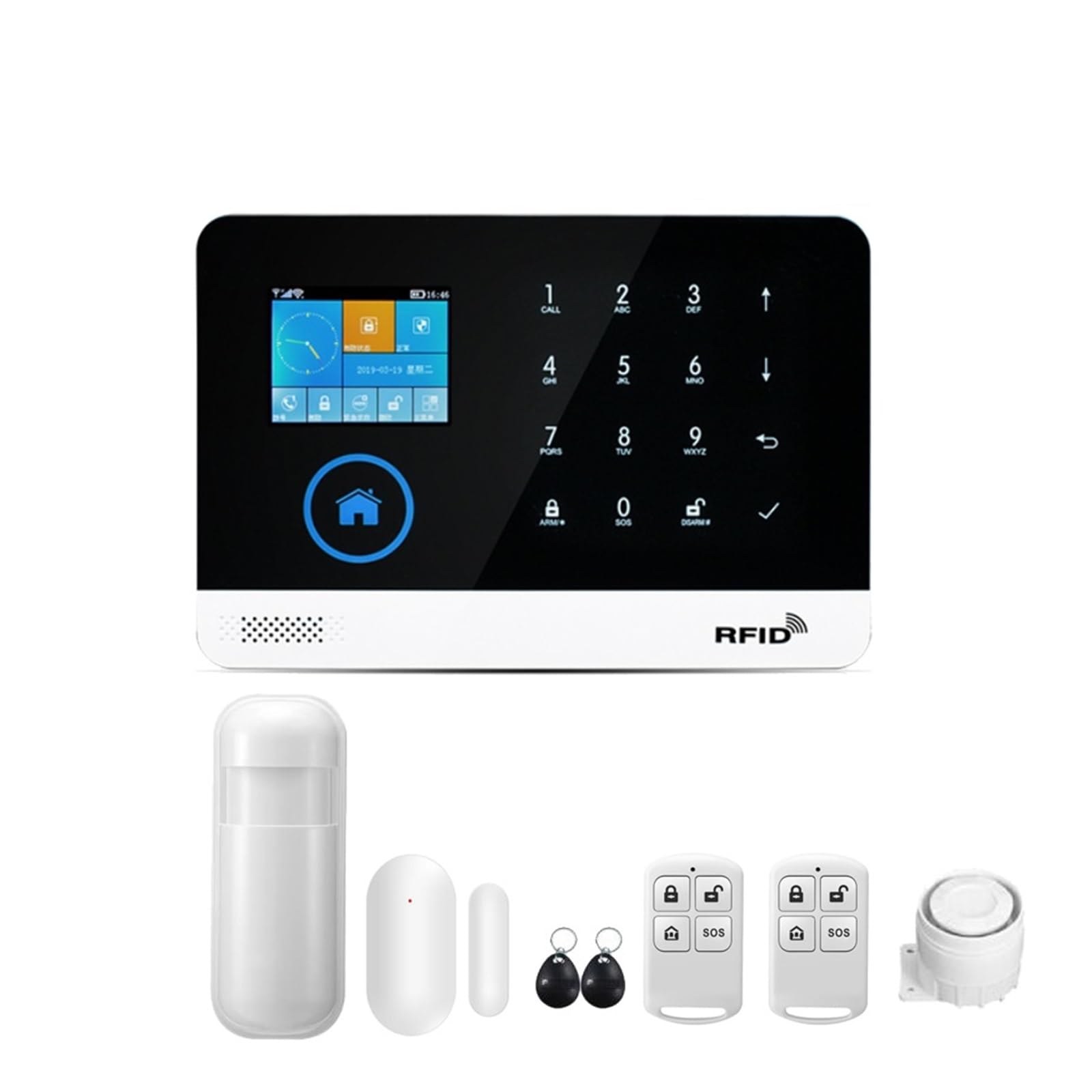 Tuya APP Wifi 4G Wireless Home Burglar Security Alarm System Integrated With Flashing Siren Remote Monitoring(Set B)