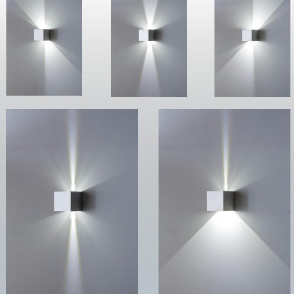 Cubo led da parete applique 6w 3000k antracite per interno esterno ip54 fasci luce regolabili Garanzia Italiana