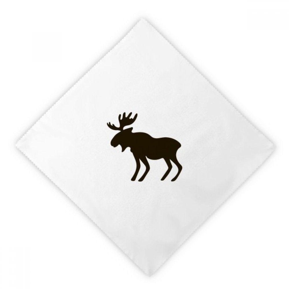 Servilletas de tela blanca para cena lavables con lindo motivo animal de alce negro
