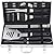 grilljoy Birthday Gift with Wrapping Box for Man Woman - 18pcs BBQ Grill Accessories Set - Stainless Steel Barbecue Grilling Utensil Kit with Non-Slip Handle in Aluminum Case Set
