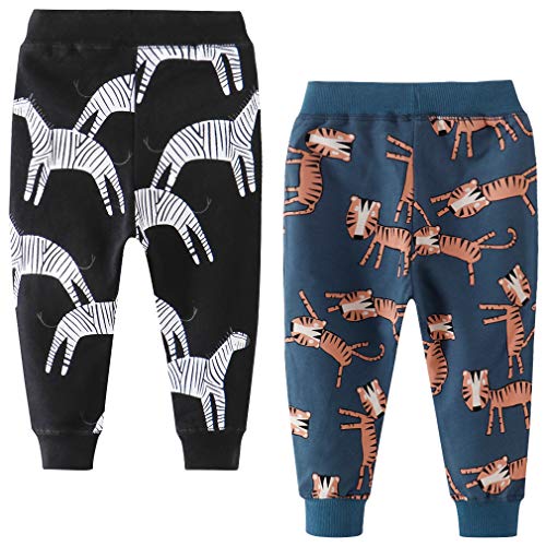 Little Boys Jogger Pants Toddler Boys' Drawstring Elastic Waist Cotton Casual Sweatpants 1PC/ 2 PCS Set2