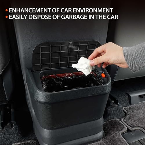 Image of PACEWALKER for Toyota Sienna Car Trash Can Modification Waterproof in- Trash can Row Cup Holder Design for Toyota Sienna 2021-2025 Accessories Brown