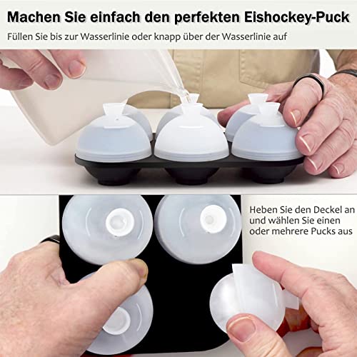 HONYAO Eiswürfelform Kugel Silikon mit Deckel, Runde Eiskugelform BPA Frei, Faltbar Auslaufsicher 5cm Eiswürfelform Groß – Ansicht 5