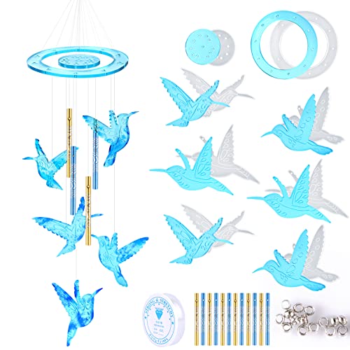 Windspiel Silikon Rsin Formen Kit, Kolibri Epoxy Windspiele Gießform für DIY Handwerk Windglocke Cover