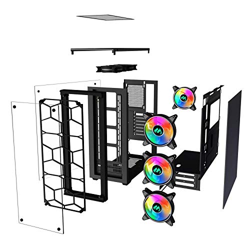 image for MUSETEX Phantom Black ATX Mid-Tower Computer Gaming Case USB 3.0 Ports
