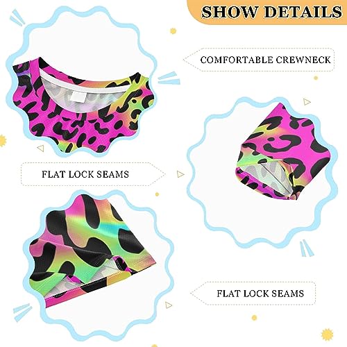 Image of CaTaKu Cheetah Colorful Boys Rash Guard Kids Swim Sun Shirts Long Sleeve UPF 50+ Swimsuit for Boys Girls 11-12