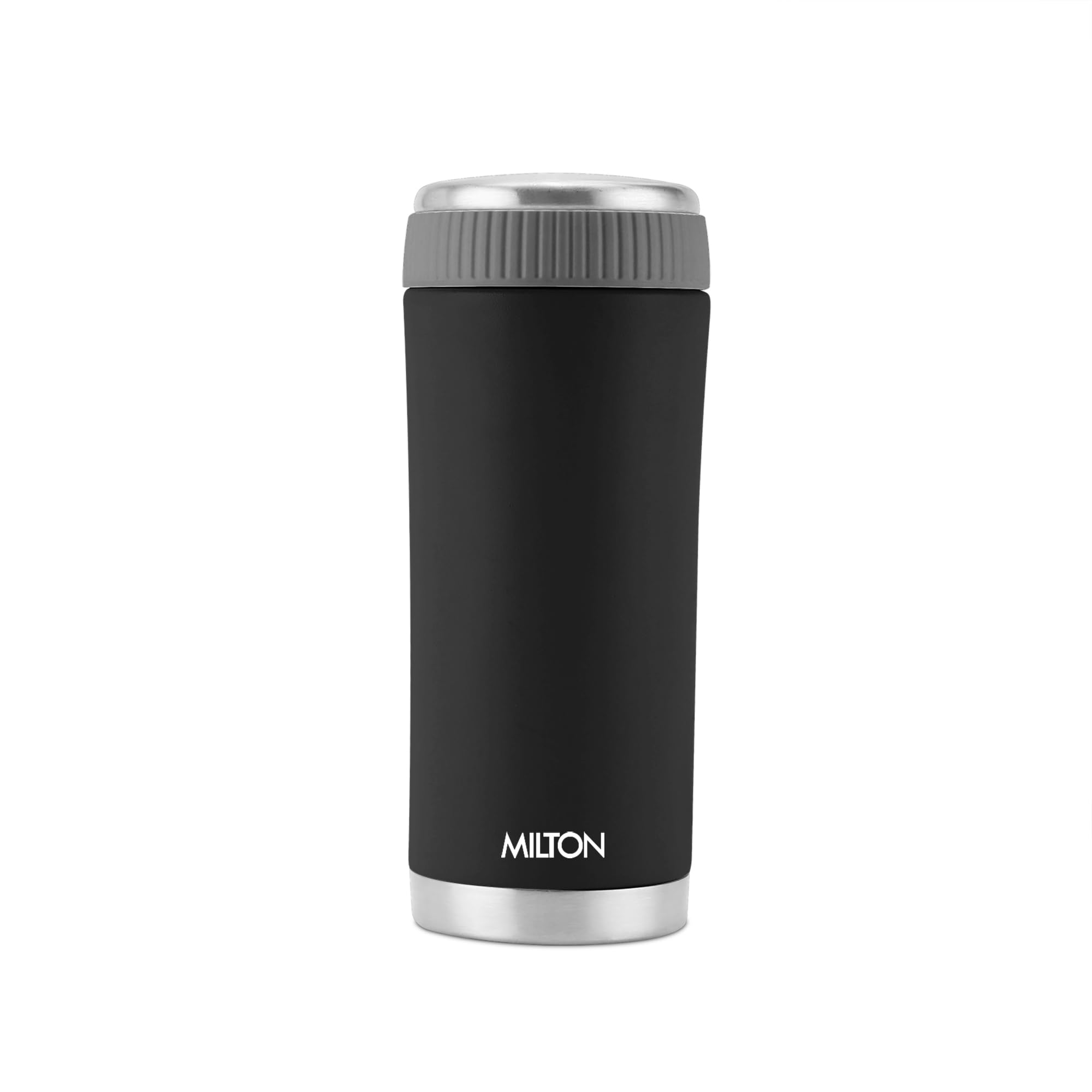 Milton Nexo 420 Thermosteel Hot and Cold Flask, 410 ml, Shadow Black | ISI Certified | Vacuum Insulated | Rust Proof | Leak Proof | Tea | Coffee | Juice