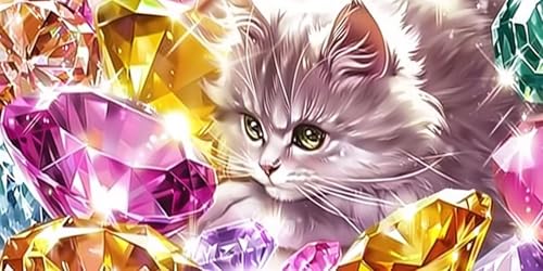 Diamant Painting Chat 5D B-610 | Le Cadeau Créatif Idéal pour Décoration Maison